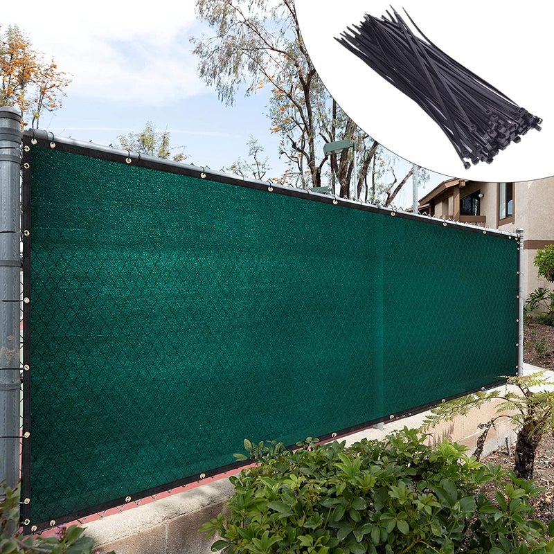 Royal Shade 8' x 50' Green Fence Privacy Screen Cover Windscreen with Heavy Duty Brass Grommets - Cable Zip Ties Include (We Make Custom Size) - Image 1